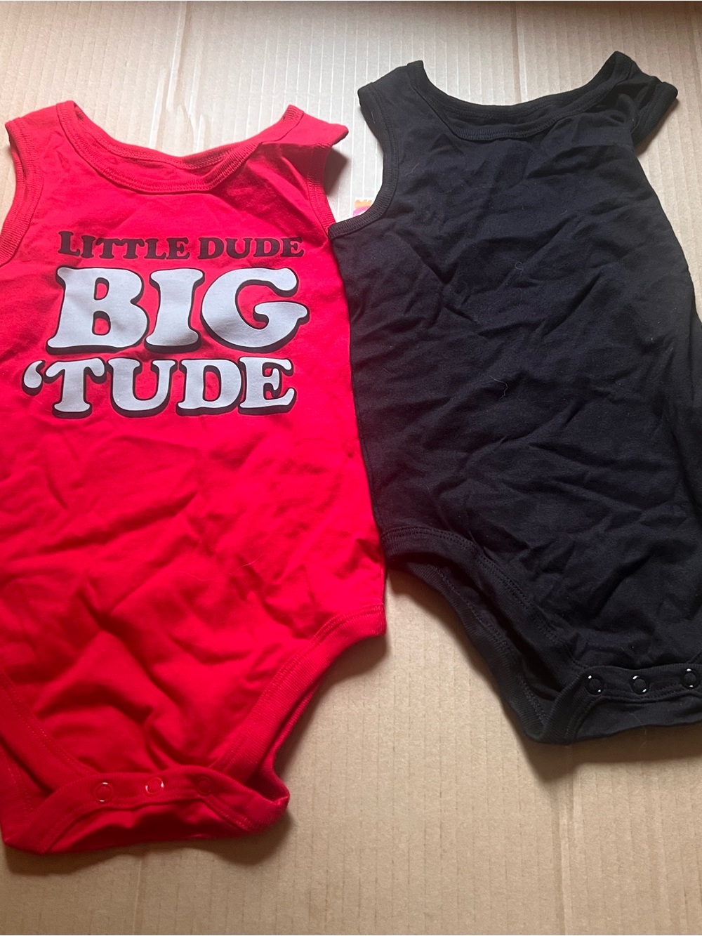 Garanimals Red Graphic & Black Tank Bodysuits 24 Months